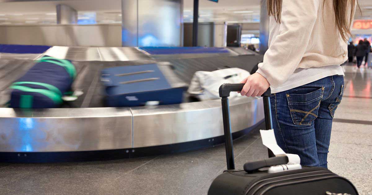 Student after landing in the airport